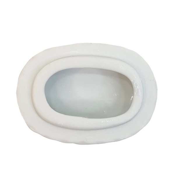 Vintage Trinket Box Pink Rose Ruffle Edge Gold Trim Jewelry Ring Coin Catch All - Picture 3 of 8